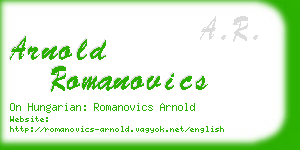 arnold romanovics business card